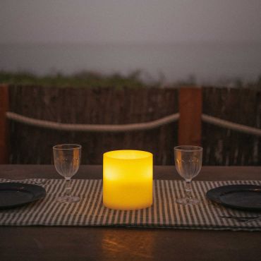 New Garden Dolo 3 wicks - LED kaars met afstandsbediening - Ø 15 x 15 cm - IP44 - wit