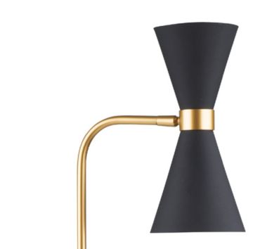 Maxlight Cornet - tafellamp - 67 cm - 2 x 5W LED incl. - zwart en goud