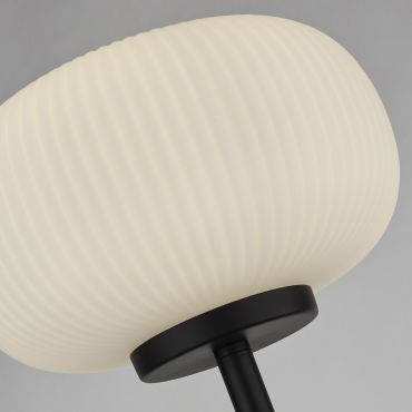 Searchlight Lumina - staanlamp - 160 cm - wit en mat zwart