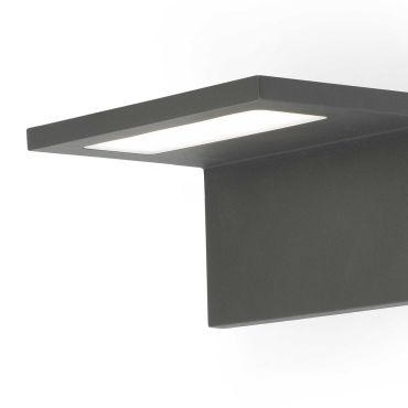 Faro Ele - wandverlichting - 17 x 13,5 x 9 cm - 6W LED incl. - IP54 - donkergrijs