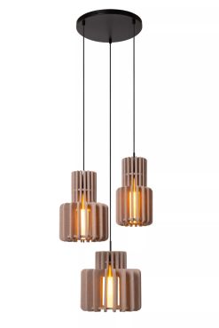 Lucide Rollo - hanglamp - Ø 50 x 150 cm - taupe