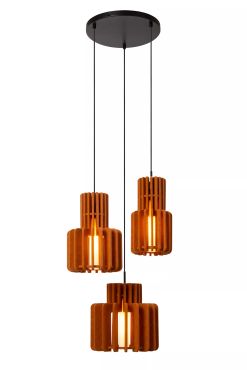 Lucide Rollo - hanglamp - Ø 50 x 150 cm - terracotta