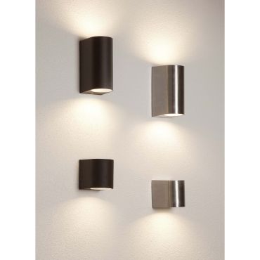 Searchlight Stratton - buiten wandverlichting - 7 x 8 cm - IP44 - satijn zilver