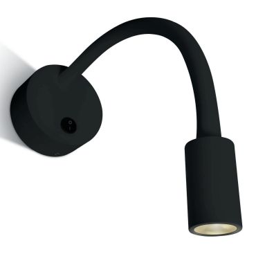 ONE Light Reading Spots - wandverlichting met schakelaar - 20 x 8 cm - 3W LED incl. - zwart