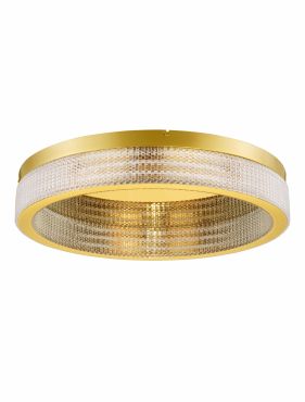 Nova Luce Kinara - plafondlamp - Ø 60 x 11 cm - 70W dimbare LED incl. - goud