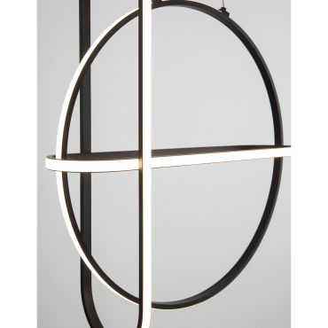 Nova Luce Arte - hanglamp - 52 x 16 x 120 cm - 48,6W dimbare LED incl. - mat zwart