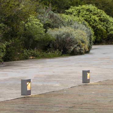 Faro Cast - tuinpaal - 15 x 13 x 30 cm - 10W LED incl. - IP65 - donkergrijs