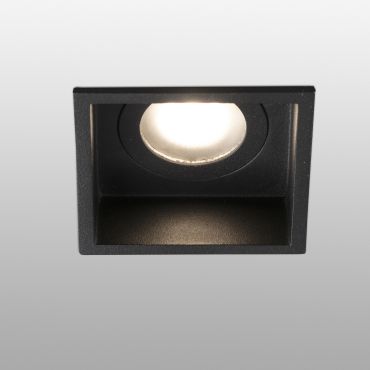 Faro Hyde - inbouwspot - 89 x 89 mm, 83 x 83 mm inbouwmaat - IP44 - mat zwart