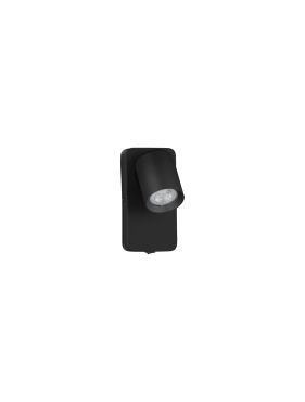Nova Luce Cosmina - wandlamp - 11 x 16 x 3 cm - 10W LED incl. - zandzwart