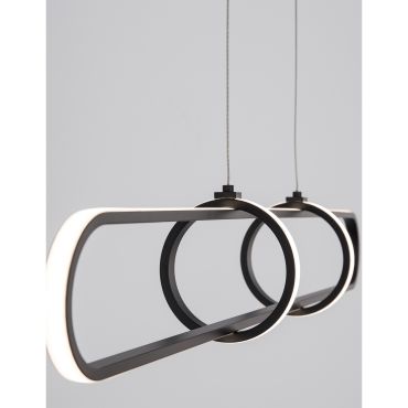 Nova Luce Arte - hanglamp - 90 x 13 x 120 cm - 31,2W dimbare LED incl. - mat zwart