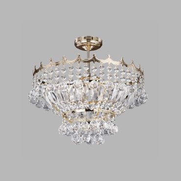 Searchlight Versailles - luster - Ø 42 x 44 cm - goud en transparant
