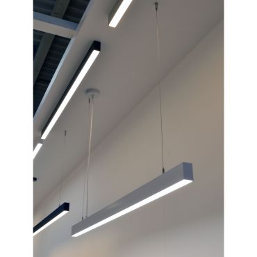 Lichtkoning Slim Line - hanglamp - 5,5 x 3,3 cm profiel - 19,2W LED per meter - wit