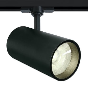 ONE Light COB Cylinder - rail spot met COB LED - 3-fase railsysteem - Ø 9 x 20 cm - 30W LED incl. - zwart - warm witte lichtkleur