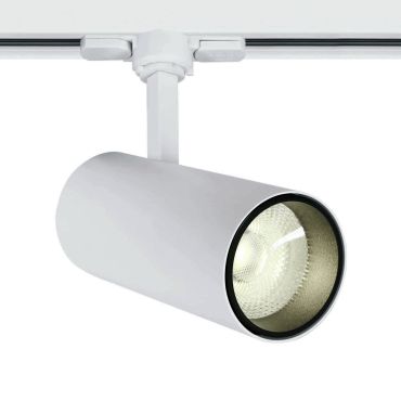 ONE Light COB Cylinder - rail spot met COB LED - 3-fase railsysteem - Ø 7,5 x 18 cm - 20W LED incl. - wit - warm witte lichtkleur