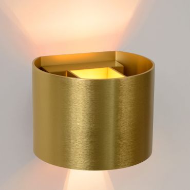 Lucide Xio -  wandverlichting met verstelbare stralingshoek - 11 x 13 x 9,7 cm - 3,5W dimbare LED incl. - mat goud/messing