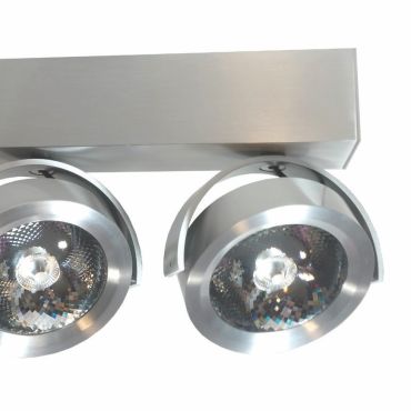 Artdelight Dutchess LED - opbouwspot 2L - 25 x 6 x 19 cm - 2 x 13W dimbare LED incl. - aluminium
