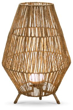 New Garden Sisine - vloerlamp met oplaadbare lichtbron en afstandsbediening -  Ø 48 x 72 cm - 9W dimbare LED incl. - IP54 - bruin
