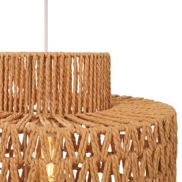 Maxlight Raffle - hanglamp - Ø 40 x 165 cm - lichtbruin en wit