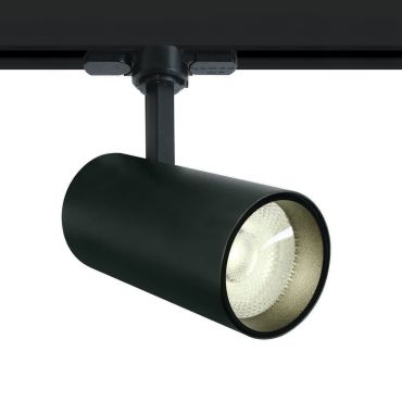 ONE Light COB Cylinder - rail spot met COB LED - 3-fase railsysteem - Ø 7,5 x 18 cm - 20W LED incl. - zwart - warm witte lichtkleur