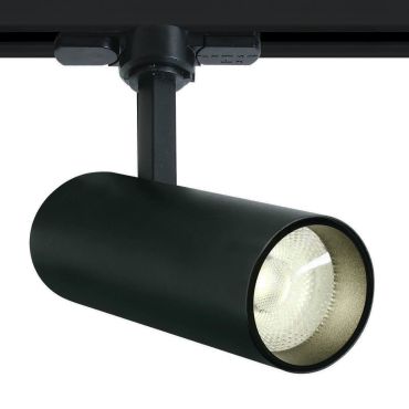 ONE Light COB Cylinder - rail spot met COB LED - 3-fase railsysteem - Ø 5,5 x 14,7 cm - 10W LED incl. - zwart - warm witte lichtkleur