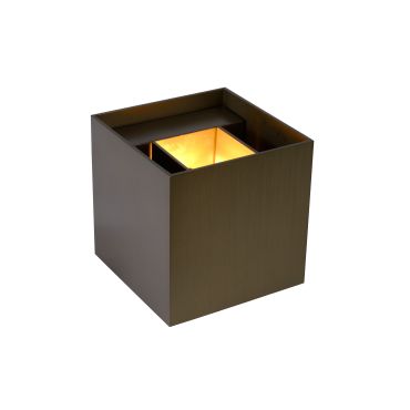 Lucide Xio -  wandverlichting met verstelbare stralingshoek - 9,7 x 9,7 x 9,7 cm - 4W dimbare LED incl. - roestbruin