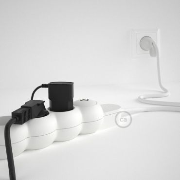 Creative Cables - stekkerdoos met 1 meter snoer - 4 aansluitpunten - BE/FR versie met aardingspin - wit