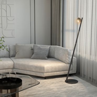 Artdelight Omega - vloerlamp - Ø 30 x 146,3 cm - 3 stappen dimmer - 7W LED incl. - zwart