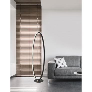 Nova Luce Nager - staanlamp - 125 cm - 35W LED incl. - zand zwart