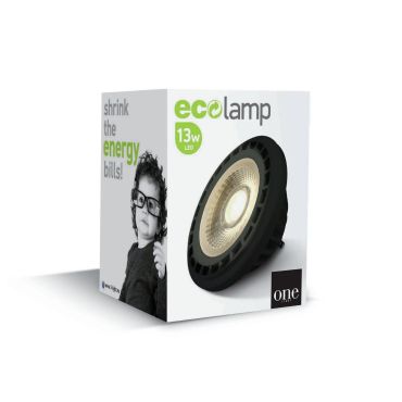 ONE Light R111 GU10 LED - Ø 11,1 x 6,9 cm - GU10 - 13W niet dimbaar - zwart - 3000K