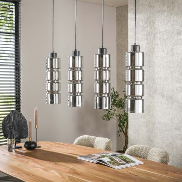 Vico Cylinder Glass - hanglamp - 105 x 12 x 150 cm - zwart