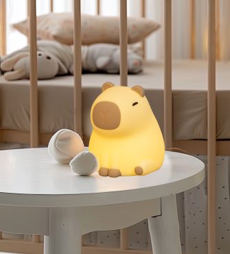 Fischer &amp; Honsel Piggy - nachtlampje - 10 x 11 x 12 cm - 0,5W RGBW LED incl. - bruin