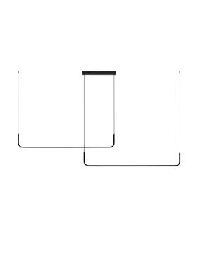 Nova Luce Strita - hanglamp -  165 x 150 x 7 cm - 42W dimbare LED incl. - zandzwart