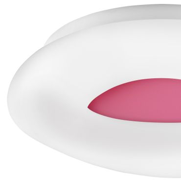Nova Luce Cia - plafondverlichting - Ø 45 x 9,5 cm - 38W dimbare LED incl. - roze