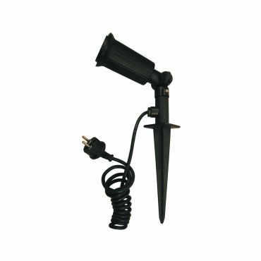 Faro Garten-4 - grondspot op piek met stekker - Ø 7,5 x 43,7 cm - IP44 - mat zwart