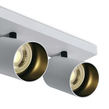 ONE Light Retro GU10 Spots - opbouwspot 2L - 26 x 7 x 10 cm - wit