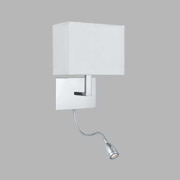 Searchlight Wall - wandverlichting met dubbele schakelaar - 20 x 25,5 cm - 1W LED incl. - chroom