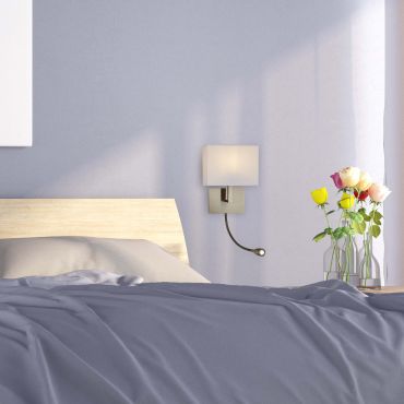 Searchlight Wall - wandverlichting met dubbele schakelaar - 20 x 25,5 cm - 1W LED incl. - antiek messing
