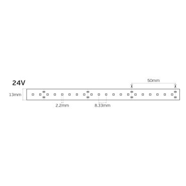 VK Lighting LED strip - 1,3cm breed, 500cm lengte - 24Vdc - dimbaar - 12W LED per meter - 120 LEDs per meter - IP66 - 2700K