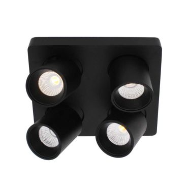 Artdelight Laguna - opbouwspot 4L - 22 x 22 x 9,5 cm - 4 x 6W dimbare LED incl. - zwart