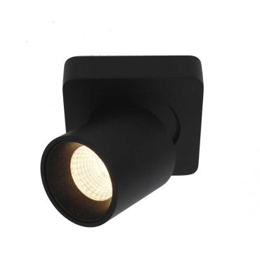 Artdelight Laguna - opbouwspot 1L - 10 x 10 x 9,5 cm - 6W dimbare LED incl. - zwart