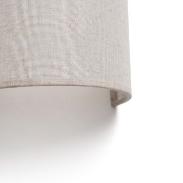 Faro Otton long &amp; round - wandlamp - 12,5 x 14,8 x 37 cm - lichte jute