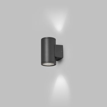 Faro Tond 2L - buiten wandverlichting - Ø 8 x 10,6 x 13 cm - 2x 6W LED incl. 2700K - IP54 - donker grijs