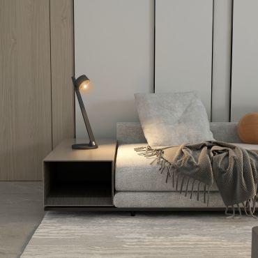 Artdelight Omega - tafellamp - 3 stappen dimmer - 7W LED incl. - zwart