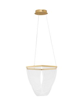 Nova Luce Valentin - hanglamp -  Ø 52 x 120 cm - 35W dimbare LED incl. - messing goud