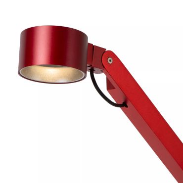Lucide Ogden - bureaulamp - 49 x 20 x 90 cm - 7W dimbare LED incl. - rood