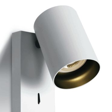 ONE Light Retro GU10 Spots - wandlamp met schakelaar - 7 x 13 x 2 cm - wit