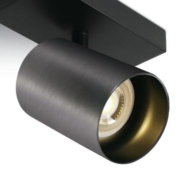 ONE Light Retro GU10 Spots - opbouwspot 1L - 13 x 7 x 10 cm - metaalgrijs