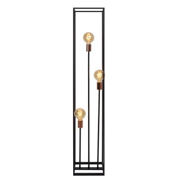 Lucide Arthur - staanlamp - 25 x 25 x 140 cm - zwart &amp; koper