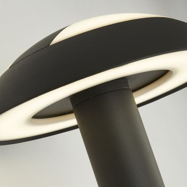 Searchlight Mushroom - buiten wandverlichting - 17 x 30 cm - 15W LED incl. - IP44 - donkergrijs