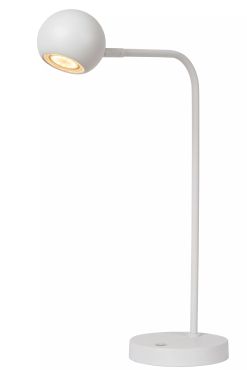 Lucide Comet - oplaadbare tafellamp - 30,2 x 15 x 49,6 cm - 3 stap dimmer - 3W dimbare LED incl. - wit